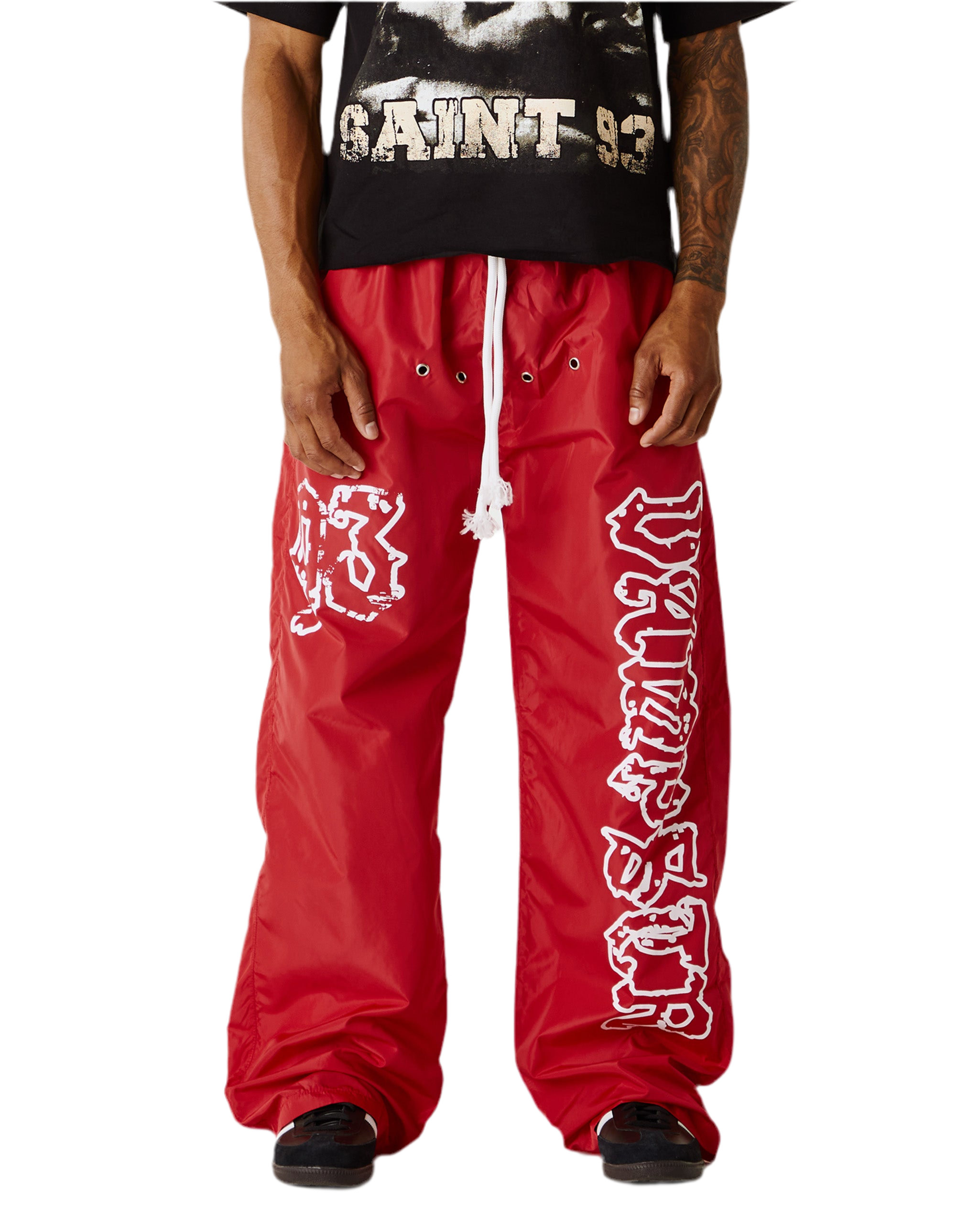 RED 93 NYLON PANTS