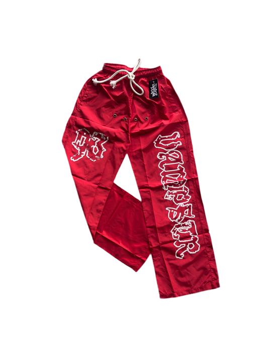 RED 93 NYLON PANTS