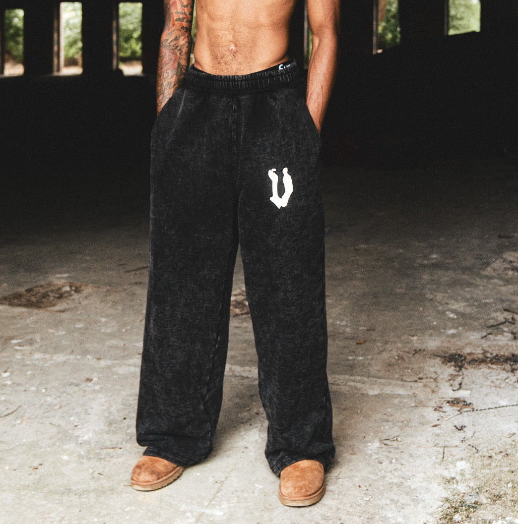 ASH BLACK V LOGO SWEATPANT